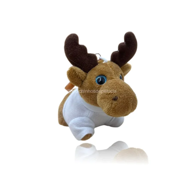 Chaveiro De Pelúcia Rena 10cm Atacado