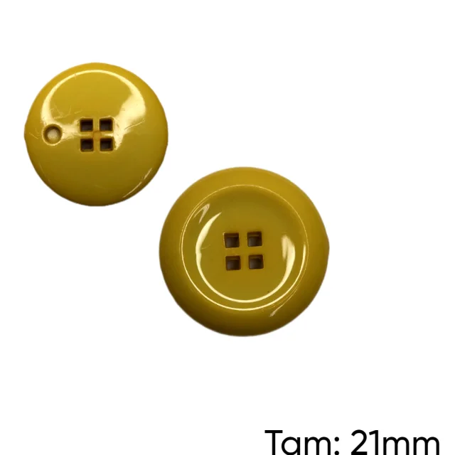Botão Massa 4 Furos Mostarda - PCT/ 12 UNIDADES - BT3205P Atacado