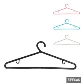 Cabide de Plástico 3 Peças Adulto Pérola Color Atacado