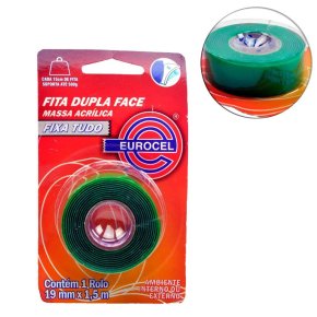 Fita Dupla Face 19mm x 1,5m Verde Atacado