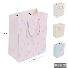 Sacola de Papel 23x18cm Rosas Color Atacado