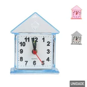 Relógio Analógico de Mesa 8,5cm Despertador Casa Atacado
