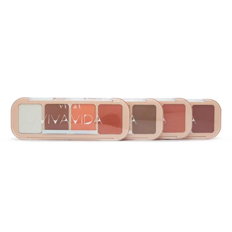Paleta de Blush, Iluminador e Contorno Viva Vida Vivai