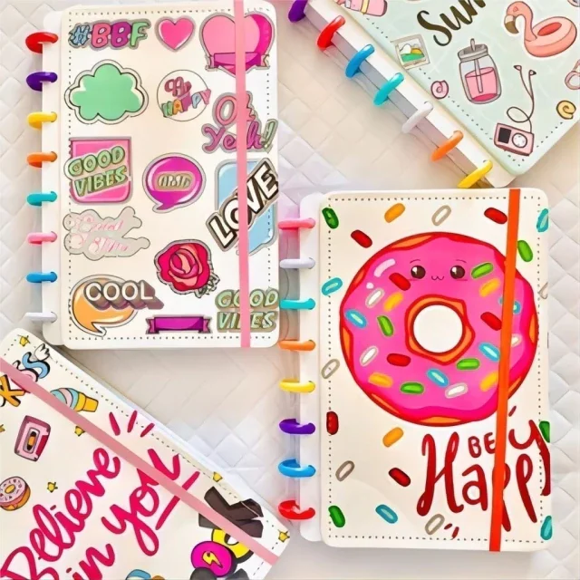 Kit C/6 Cadernos Argolado tamanho A5 Atacado