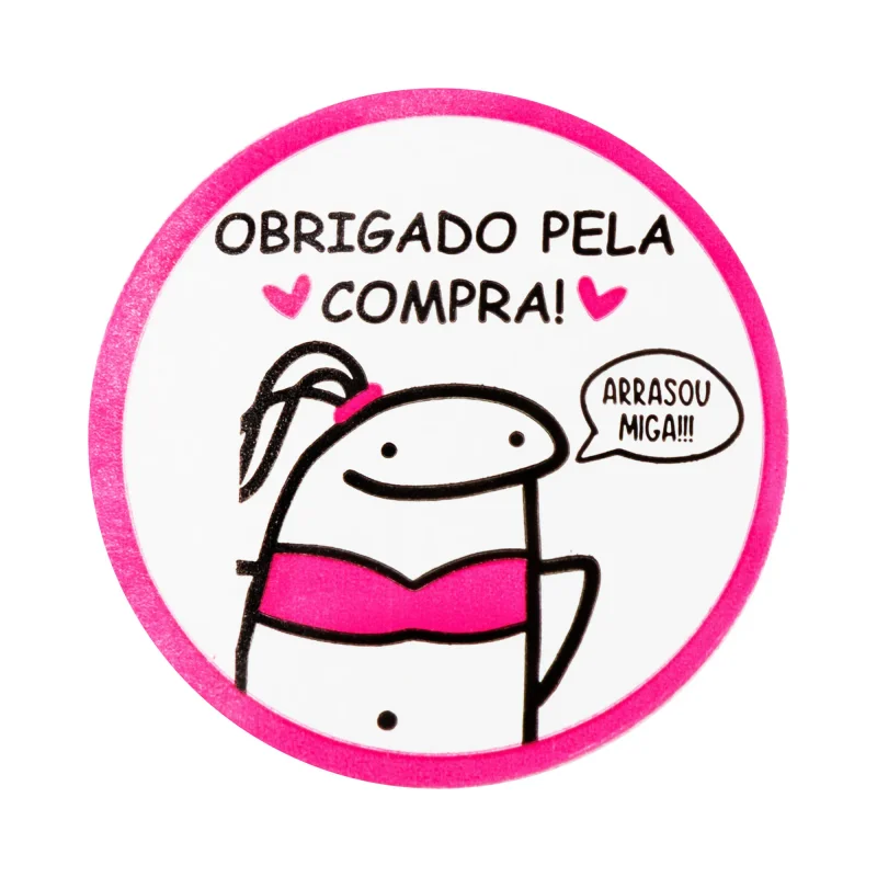 Adesivo de Recebidos F64 - Obrigado pela Compra Flork - Pacote com 100 Unidades Atacado para Revenda