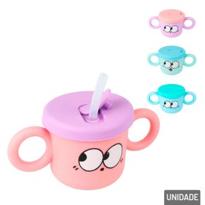 Caneca de Plástico 250ml Infantil com Tampa Color Atacado