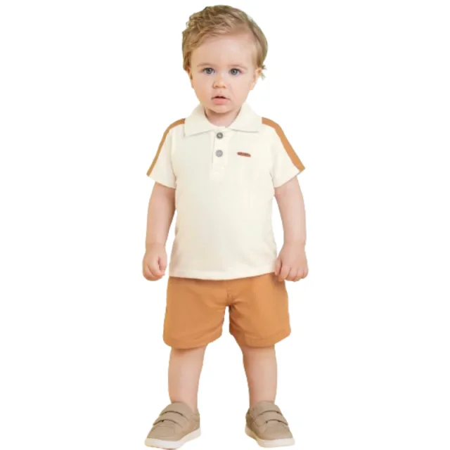 KIT com 9 Conjuntos Verão Menino da Marca Coloritta na grade do 1 ao 3 Atacado