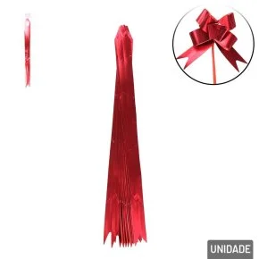 Laço para Presente 10 Pçs 3x49cm Liso Vermelho Atacado