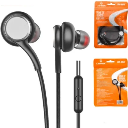 Fone de Ouvido Estéreo com Microfone LEHMOX - LEF-1053 Atacado