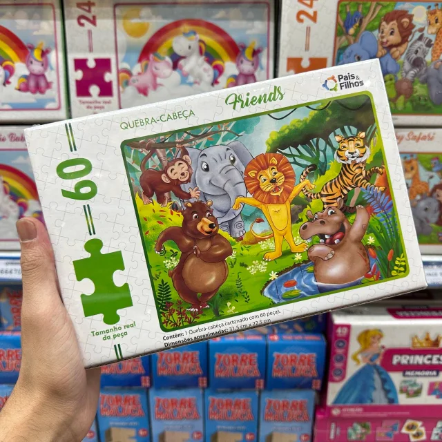 Kit C/6 Quebra Cabeça 60 Peças Personagem Infantil Brinquedos Atacado