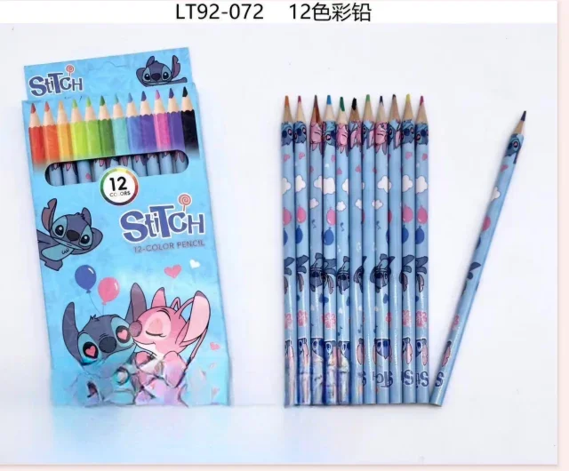 Kit C/12 Caixa de lápis de cor do Stitich 12 cores Atacado