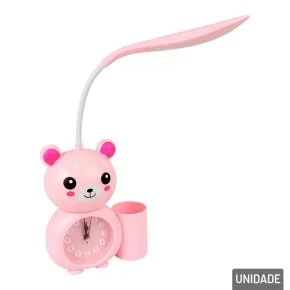 Luminária de Mesa 45cm LED com Despertador Urso Atacado