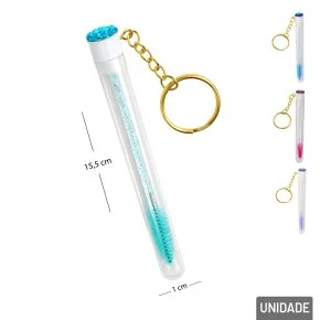 Pincel Cílios 15,5cm Chaveiro de Plástico Color Atacado