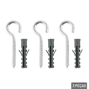 Kit Gancho Parafuso 65mm Bucha 8" 03 Peças Atacado
