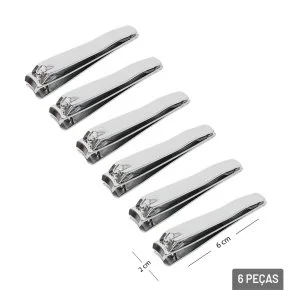 Cortador de Unha 8cm 6 Peça Inox Atacado