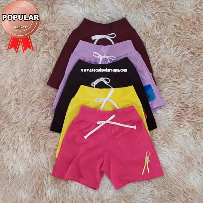 Shorts Infantil Canelados Atacado