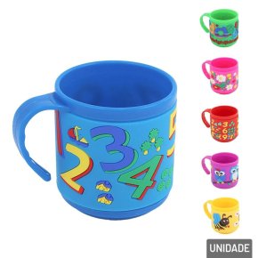 Caneca de Plástico 220ml Emborrachada 3D Sortidos Atacado