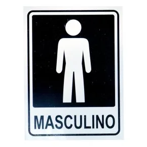 Placa Sinalização 20x15 Masculino Preto Atacado
