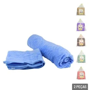 Kit Toalha de Poliéster 2 Pçs Corpo e Rosto Color Atacado