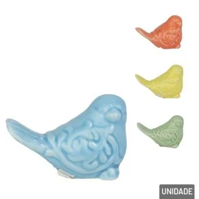 Enfeite de Cerâmica 7cm Pássaros Color Atacado