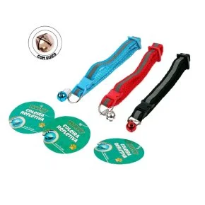 Coleira para Pet com Faixa Refletiva e Guizo Color Atacado