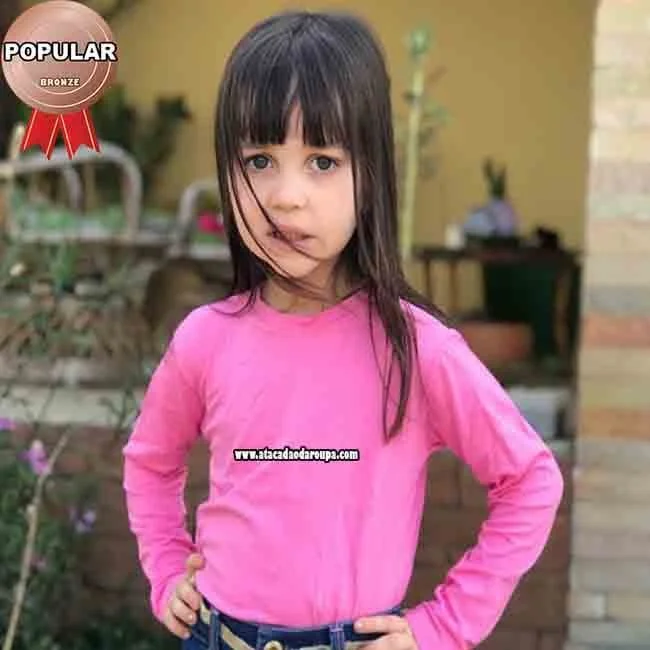 Blusa Manga Longa Infantil Fio Torcido Atacado