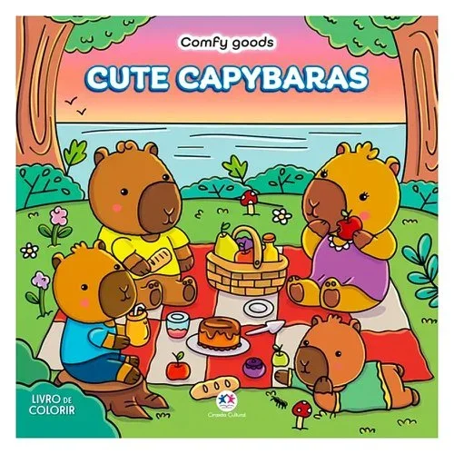 Livro Infantil Para Colorir Capivaras Fofas 48 Páginas Atacado para Revenda