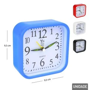 Relógio Analógico de Mesa 9,5cm Despertador Color Atacado