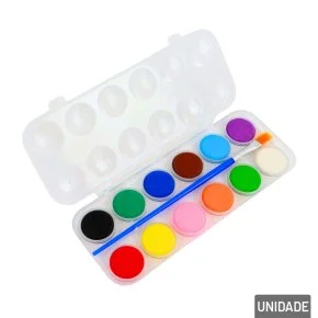 Tinta Aquarela 12 Cores com Pincel Estojo Aquarela Atacado