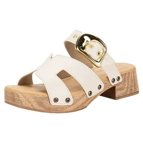 Tamanco Feminino Salto Grosso Beira Rio 8559101 Marfim Atacado