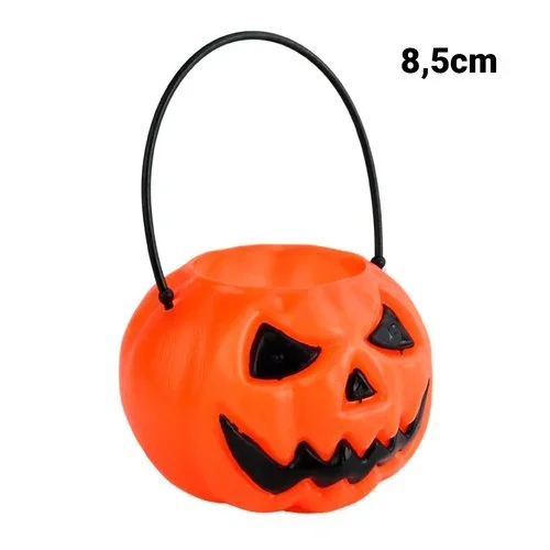 Balde De Halloween Abóbora 8,5cm Laranja Para Doces Decoração Atacado para Revenda