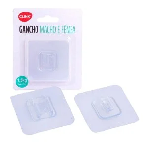 Gancho de Plástico 2 Pçs 6cm Adesivo Macho e Fêmea Atacado