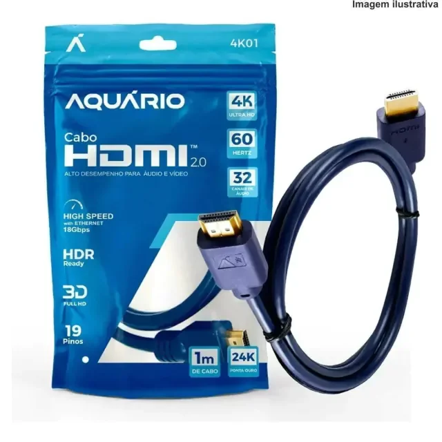 CABO HDMI 1M AQUÁRIO 4K01 Atacado