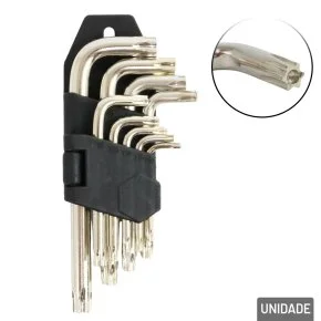 Jogo de Chave Torx 9 Peças 1,5 a 10mm Atacado