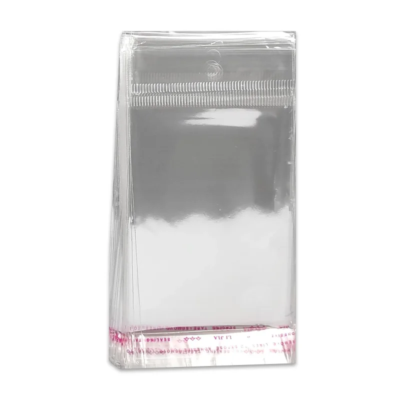 Saco Plástico Transparente com Cola e Com Furo - 6,5x9 cm - Pacote com 100 unidades Atacado para Revenda