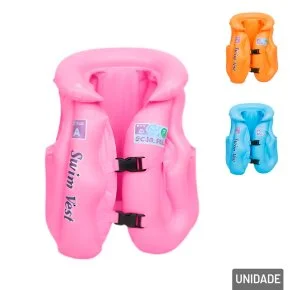 Colete Inflável 60cm com Cinto Color Atacado