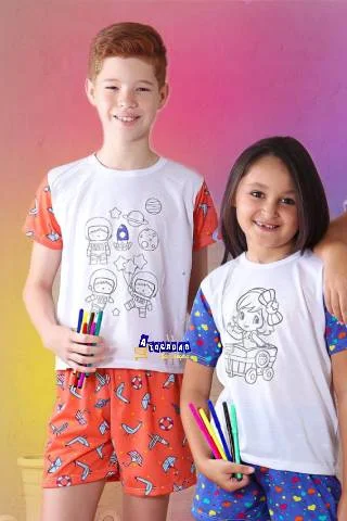 Pijama Masculino Para Colorir Atacado