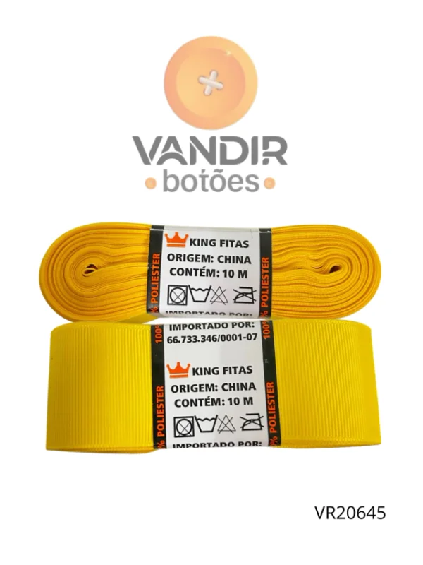 Fita de Gorgurão Premium Amarelo 10M Atacado