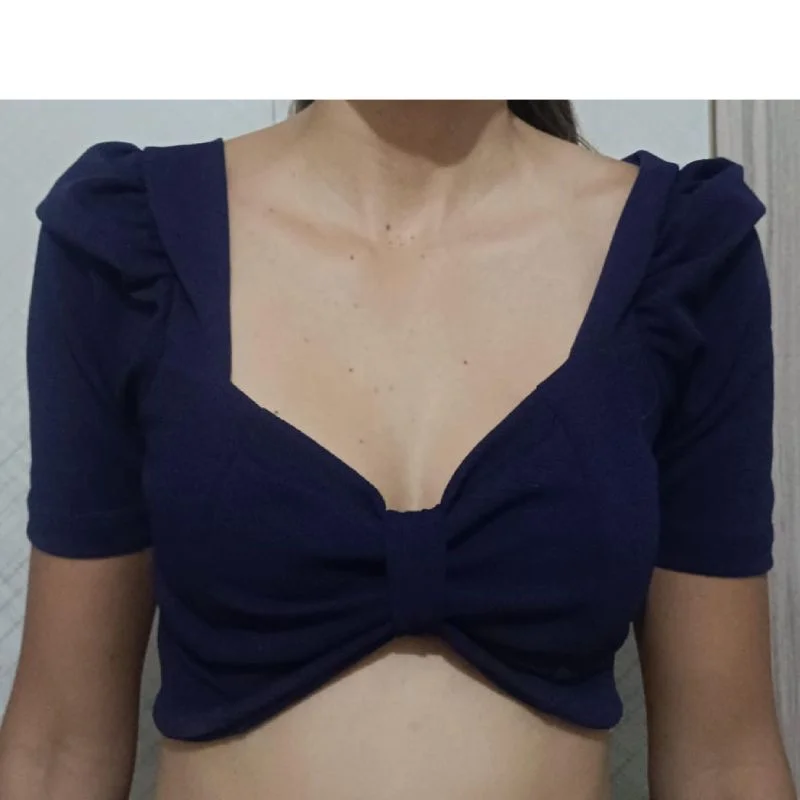 Cropped Feminino Crepe Liso ou Estampado Atacado