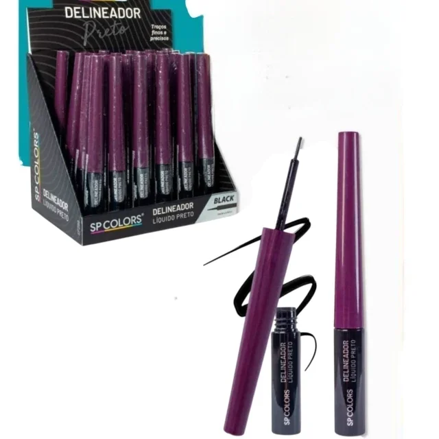 Box C/24 Delineador Preto - SP Colors Atacado