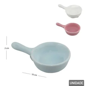 Enfeite de Cerâmica 6x10cm Mini Frigideira Color Atacado