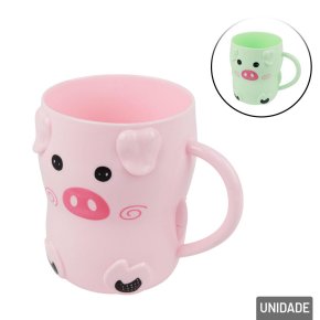 Caneca de Plástico 260ml Infantil Porquinho Color Atacado