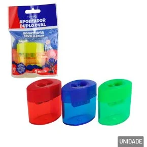 Apontador de Plástico Duplo com Depósito Color Atacado