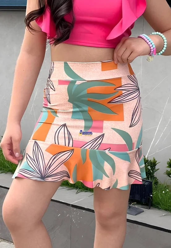 Saia Suplex Juvenil Estampada Atacado