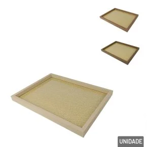 Bandeja Decorativa de Madeira 27x36,8cm Color Atacado