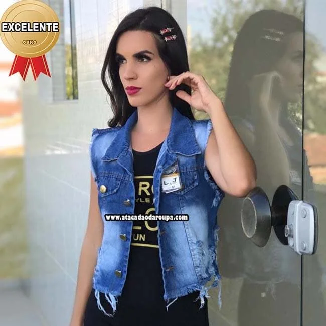 Colete Jeans Feminino Atacado