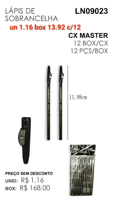 Lapis de Ln09023 Sobrancelha - LUA&NEVE - Maquiagem Atacado Revenda