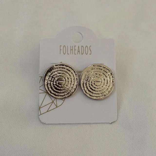 BRINCO FOLHEADO PRATA PAI NOSSO Atacado