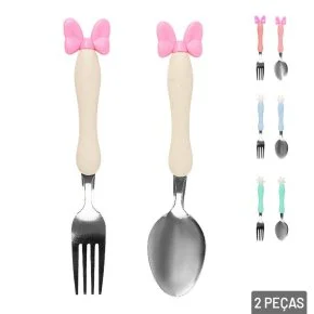 Kit Talher Inox 2 Peças Infantil Sortidos Atacado