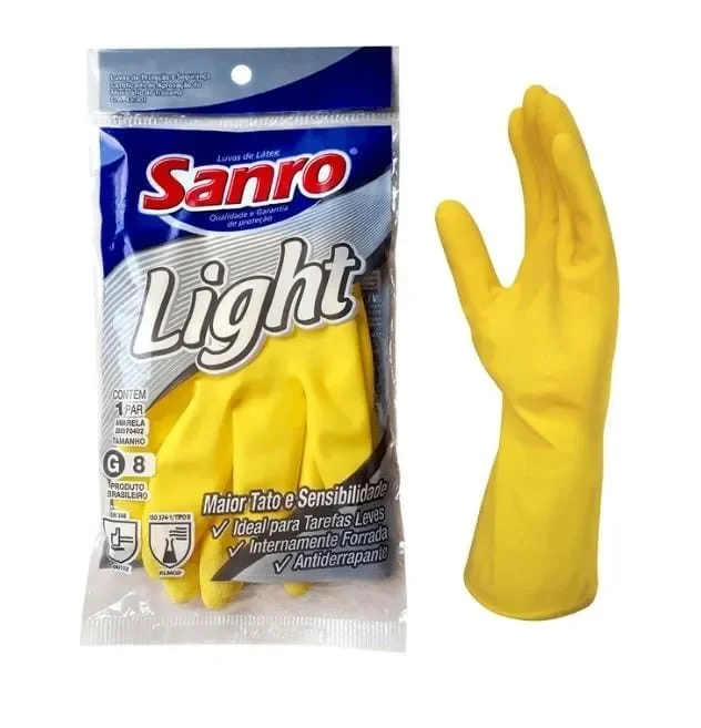 283970402 LUVA LATEX LIGTH AMARELA G Atacado